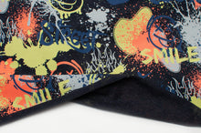Tissu en ligne Québec jersey de coton lyvra motif pour adolescent. Online canadian fabric store cotton spandex jersey knit with teen print.