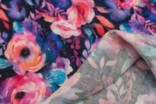 FLORAL MAUVE<br>bambou/coton<br>mousseline