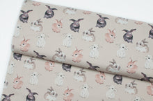 Tissu en ligne Québec jersey de coton lycra motif de lapins parfait pour Paques. Online fabric cotton spandex jersey knit with bunnies perfect for easter.
