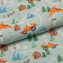 Tissu en ligne Québec jersey de coton lycra motif de lapin et de carotte. Online fabric cotton spandex jersey knit with rabbit and carot.
