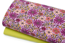 Tissu en ligne Québec jersey de coton lycra motif de fleurs. Online fabric store cotton spandex jersey knit with flowers.