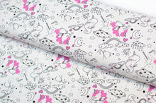 Tissu en ligne jersey de coton réactif aux UV. Change de couleur au soleil. Online fabric cotton jersey knit colorchanging with sun and UV.