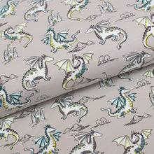 Tissu en ligne Québec french terry de coton lycra motif de dragon. Online fabric cotton spandex french terry with dragonfly.