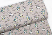 Tissu en ligne Québec french terry de coton lycra motif de dragon. Online fabric cotton spandex french terry with dragonfly.