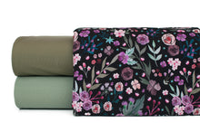 Tissu en ligne jersey de coton lycra motif de fleurs. Online fabric cotton jersey knit with flowers