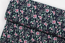 FLOWER AND FOLIAGE<br> cotton/spandex<br> french terry