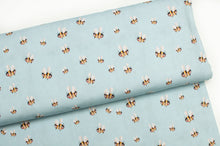 Tissu en ligne Québec jersey de coton lycra motif d'abeille. Online fabric cotton spandex jersey knit with bee.