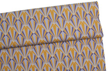 Tissu en ligne Québec jersey de coton lycra motif de losange retro vintage. Online fabric cotton spandex jersey knit with retro design.