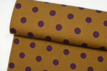 Tissu en ligne Québec french terry de coton lycra motif de gros pois. Online Canadian fabric cotton spandex french terry with big dots.