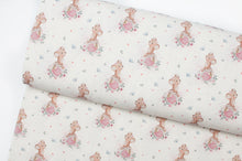Tissu en ligne Québec jersey de coton lycra motif de souris et de coeur parfait pour la Saint-Valentin. Online fabric cotton spandex jersey knit with mouse and heart.