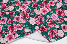 GREEN FLORAL<br> cotton/spandex<br> brushed organic french terry