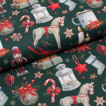Tissu en ligne canevas 100% coton motif de Noël. Online fabric 100% cotton canvas christmas design.