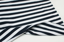 MARINE ET BLANC<br>french terry<br>teint au brin