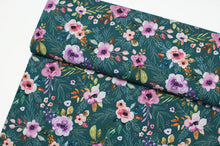 FLORAL TEAL<br> cotton/spandex<br> Jersey