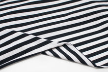 NOIR ET BLANC 10MM<br>coton/spandex<br>Teint au brin