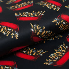 Tissu PUL motif poutine. Fries PUL fabric.