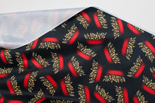 Tissu PUL motif poutine. Fries PUL fabric.