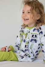 Tissu en ligne french terry de coton motif panda. Cotton french terry fabric.