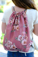 Tissu en ligne canevas de coton motif de fleur rose. Online fabric 100% cotton canvas with rose flowers. Sac à soulier. Sac réutilisable.
