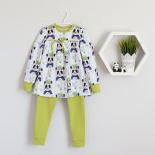 Tissu en ligne french terry de coton motif panda. Cotton french terry fabric.