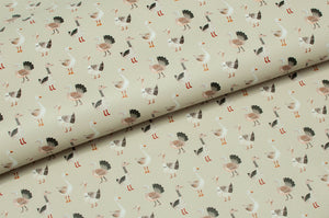 Tissu en ligne Québec similicuir, faux cuir, cuirette avec motif de canard. Online fabric leather with duck.