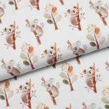 Tissu en ligne Québec jersey de coton lycra motif de koala. Online fabric store cotton spandex jersey knit with koala.