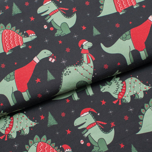 DINO DE NOËL <br> coton/spandex <br> jersey