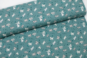 Tissu en ligne Québec jersey de coton lycra motif de chats. Online fabric store cotton pandex jersey knit with cats.