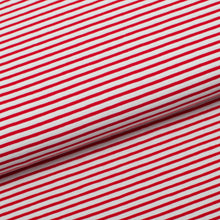 Tissu jersey coton spandex rayé 3mm blanc et rouge