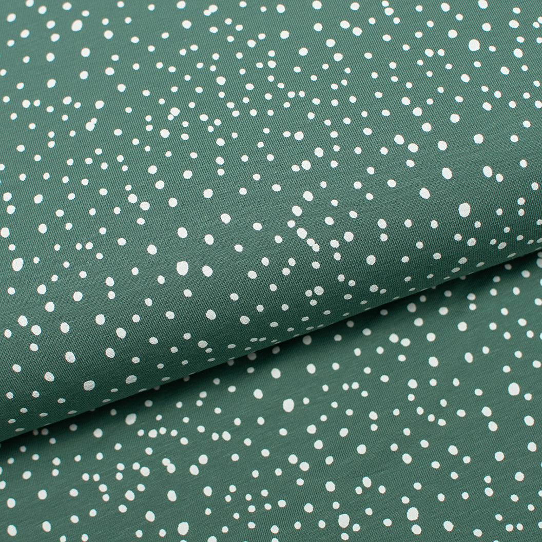 Tissu en ligne Québec jersey de coton spandex à pois. Online fabric dot cotton lycra jersey knit.