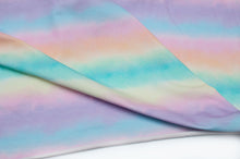 Tissu en ligne Québec jersey de coton lycra motif de ligne pastel. Online fabric cotton spandex jersey knit with pastel stripe.