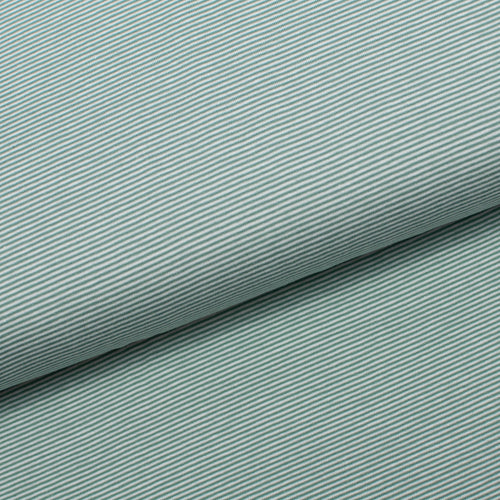 GREEN AND WHITE 1MM<br> cotton/spandex<br> Dyed to the strand