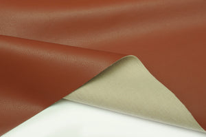 Tissu en ligne Québec similicuir couleur cognac. Online fabric solid faux leather.