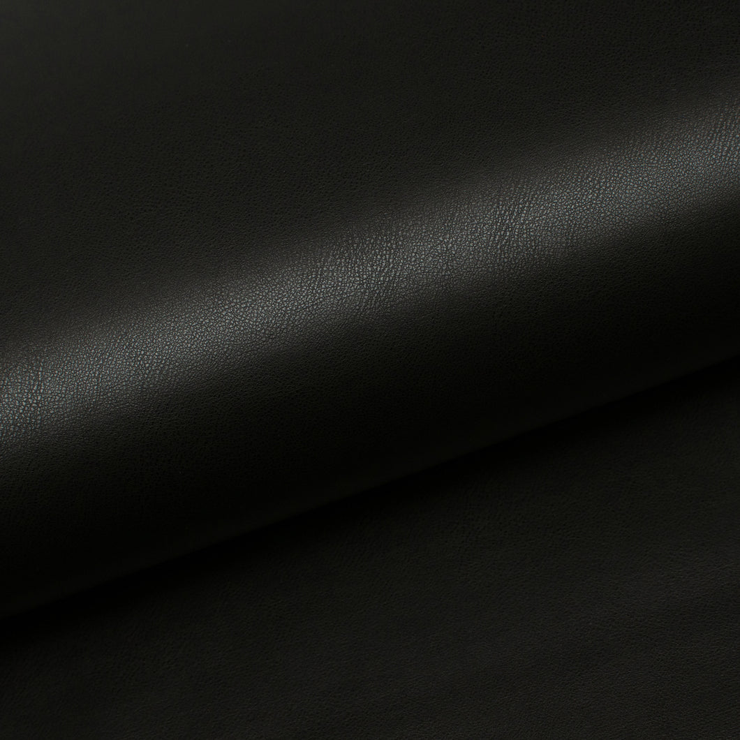 Tissu en ligne Québec similicuir couleur noir. Online fabric solid black faux leather.