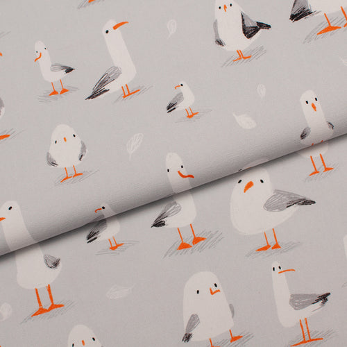 Tissu en ligne Québec canevas 100% coton motif de goéland. Online fabric cotton canvas with gull.