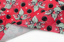 Cotton canvas line fabric ladybug pattern. Online fabric cotton canvas with ladybug.