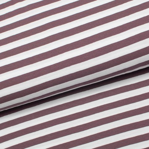 Tissu en ligne Québec jersey de coton lycra motif à rayure de 1 cm. Online fabric store cotton spandex stripped jersey knit.