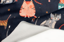 Tissu en ligne Québec double side minky motif de chats. Online fabric squish with cats design.