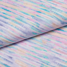 Tissu en ligne Québec jersey de coton lycra motif de lignes pastel. Online fabric cotton spandex jersey knit with pastel stipe.