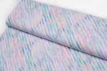 Tissu en ligne Québec jersey de coton lycra motif de lignes pastel. Online fabric cotton spandex jersey knit with pastel stipe.