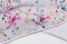 Tissu en ligne jersey de coton motifs de fleurs. Online fabric cotton jersey knit with flower.
