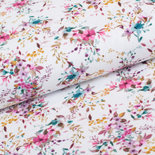 Tissu en ligne jersey de coton motifs de fleurs. Online fabric cotton jersey knit with flower.