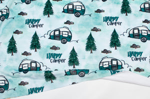 Tissu double side minky roulotte de camping. Squish camper fabric.