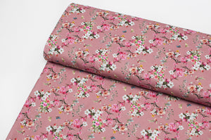 Tissu en ligne corduroy velour côtelé 100% coton motif de fleurs. Online fabric 100% cotton floral corduroy.