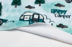 Tissu double side minky roulotte de camping. Squish camper fabric.