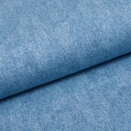 Tissu en ligne french terry de coton effet jeans. Online fabric cotton french terry with jeans pattern.