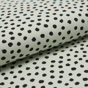 POIS NOIR ET MENTHE PÂLE<br>coton/spandex<br>jersey biologique