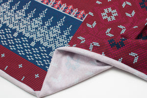 Tissu en ligne panneau french terry brossé de coton avec motifs de Noël. Online fabric cotton brushed french terry panel with christmas pattern.