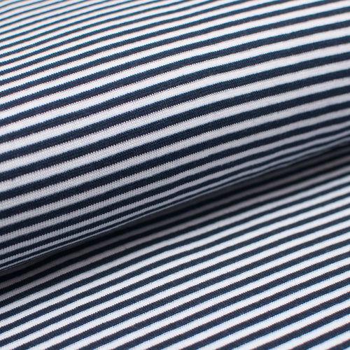 NAVY AND WHITE 3MM <br>cotton/spandex<br>Ribbing