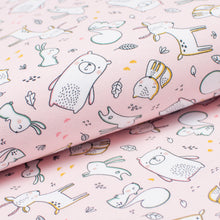 MIXED ANIMALS PINK cotton / spandex organic jersey